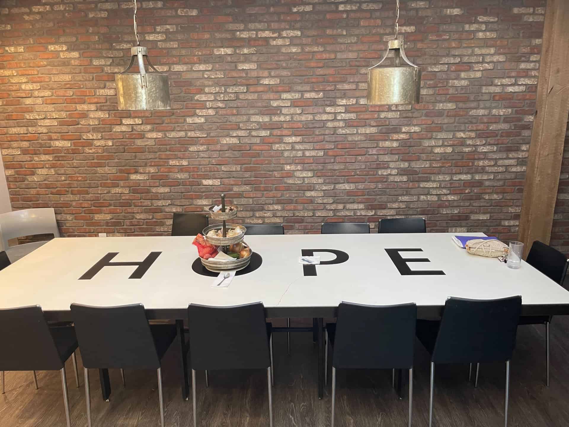 Hope table at Women and Childrens CrossRoads in Reno